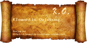 Klementis Ovidiusz névjegykártya